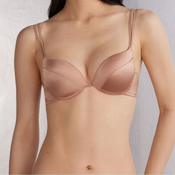 Intimissimi Silk Simona Super Push-up Bra in Satin Pink - Picture 1 of 3